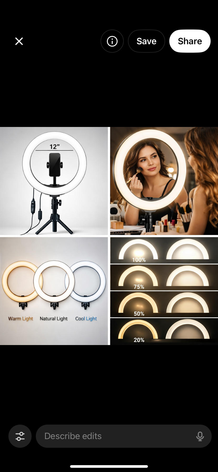 12-Inch LED Ring Light – Professional Lighting for Makeup, Photography & Video