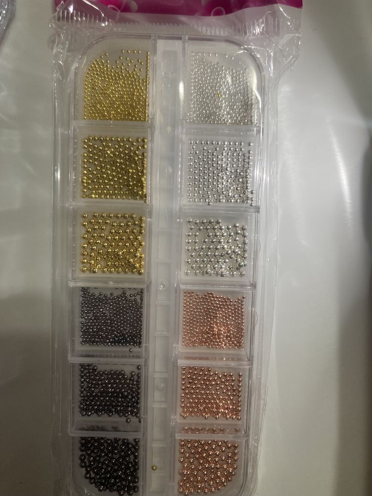 3D Nail Caviar Beads Set (Mixed Metallic Colors & Sizes)