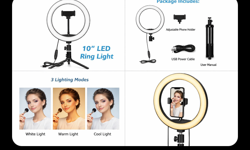 LED Ring Light 10 Inches